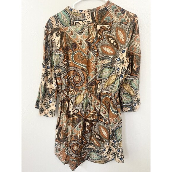 ANTHROPOLOGIE by HOLDING HORSES Paisley Palette Shirtdress DRESS 10 Top Large - Picture 9 of 11